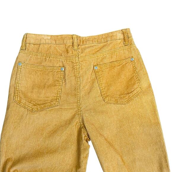 🆕 Boohoo Corduroy Pants Womens Size 6 Cords Split Hem Mustard Tan High Rise - Picture 3 of 14